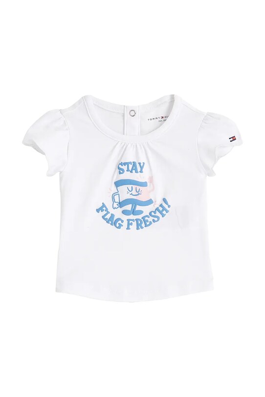 Tommy Hilfiger t-shirt niemowlęcy z elastanem biały KN0KN02025.PPYA