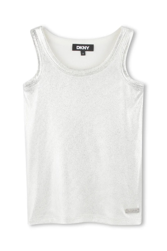 Dkny top dziecięcy z elastanem szary D62287.156.162