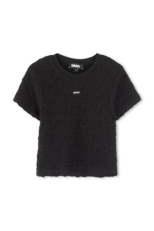 Dkny t-shirt dziecięcy z elastanem czarny D62310.114.150