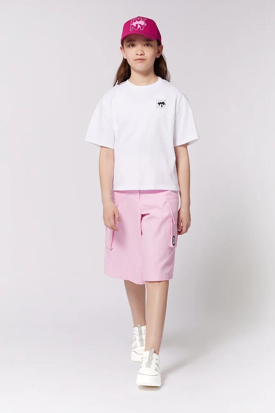 Dkny tricou de bumbac pentru copii print alb D62311.156.162