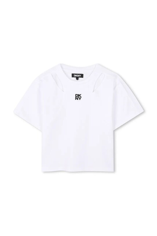Dkny tricou de bumbac pentru copii D62316.156.162 alb SS25