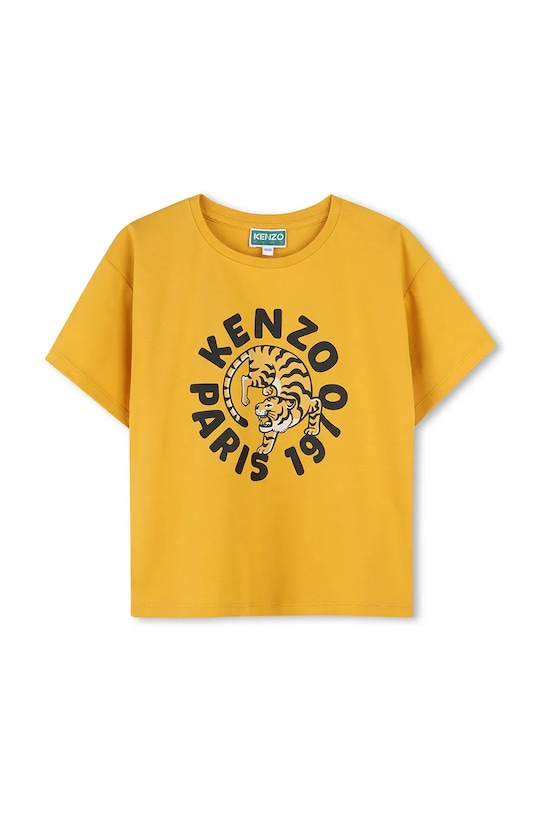 Kenzo Kids t-shirt bawełniany dziecięcy nadruk żółty K60916.114.150