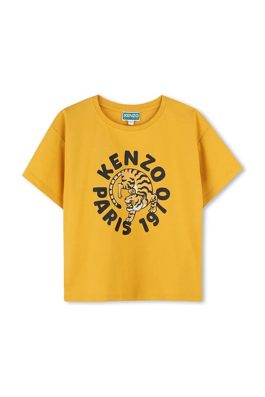 Otroška bombažna kratka majica Kenzo Kids Okrogel rumena K60916.156