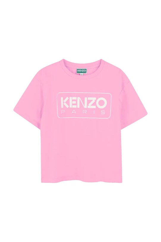 Otroška bombažna kratka majica Kenzo Kids Okrogel roza K61064.114.150