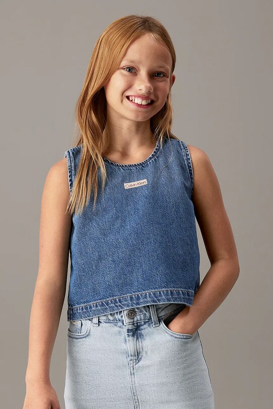 Calvin Klein Jeans top dziecięcy pozostałe niebieski IG0IG02949.PPYA