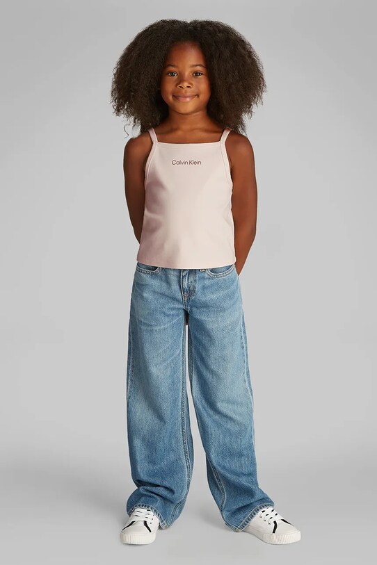 Дитячий бавовняний топ Calvin Klein Jeans бавовна рожевий IG0IG02868.PPYA
