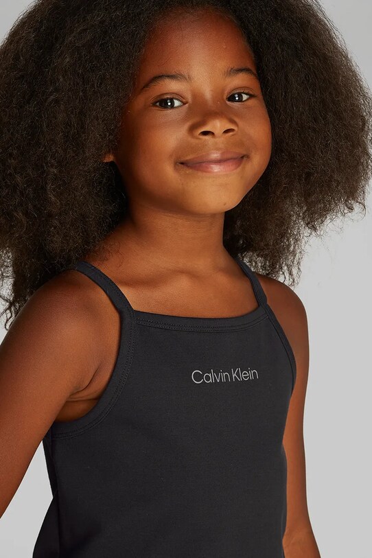 Детский хлопковый топ Calvin Klein Jeans IG0IG02868.PPYA чёрный