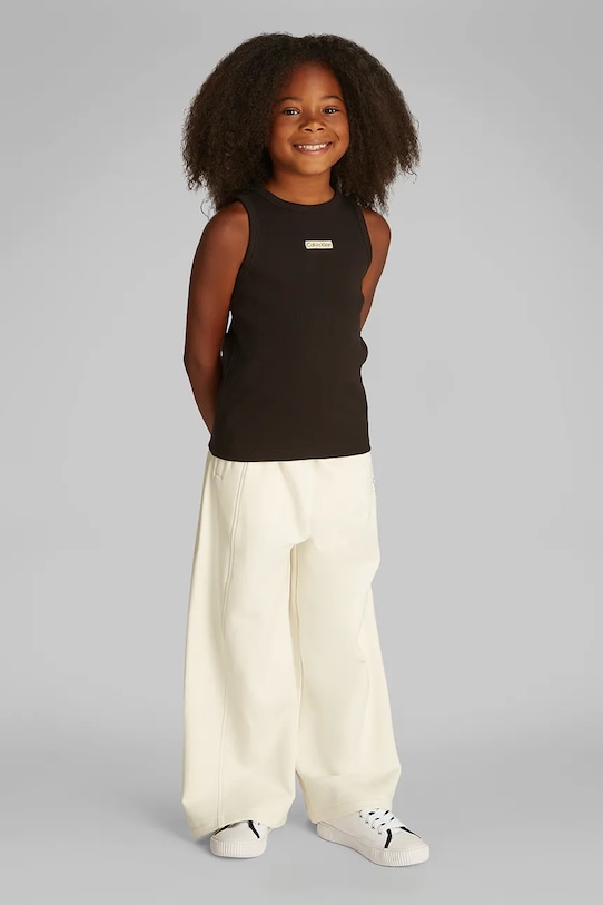 Дитячий топ Calvin Klein Jeans з еластаном чорний IG0IG02871.128.176.PPYA