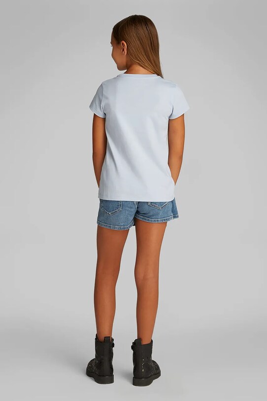 Дитяча бавовняна футболка Calvin Klein Jeans блакитний IG0IG02857.104.116.PPYA