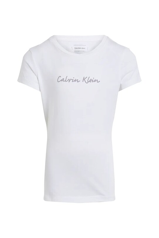 Дитяча бавовняна футболка Calvin Klein Jeans IG0IG02857.128.176.PPYA білий SS25
