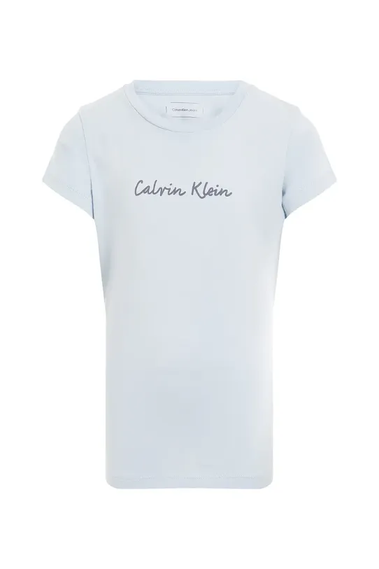 Дитяча бавовняна футболка Calvin Klein Jeans IG0IG02857.128.176.PPYA блакитний SS25