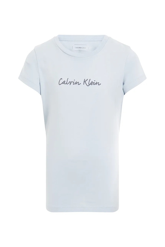 Детская хлопковая футболка Calvin Klein Jeans IG0IG02857.128.176.PPYA голубой SS25