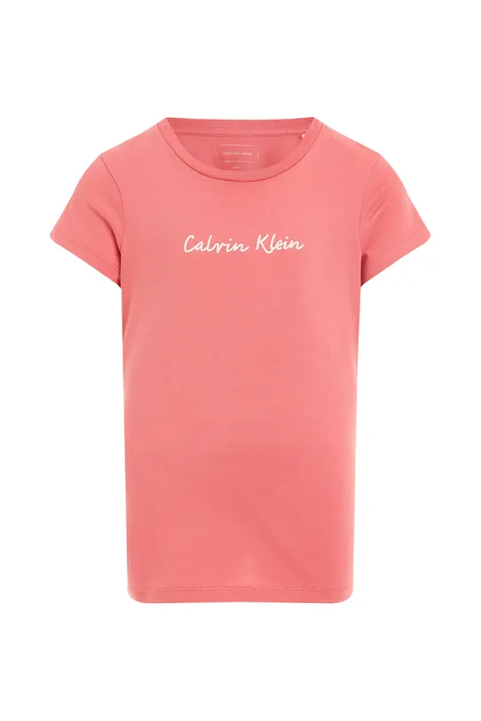 Детская хлопковая футболка Calvin Klein Jeans IG0IG02857.128.176.PPYA розовый SS25