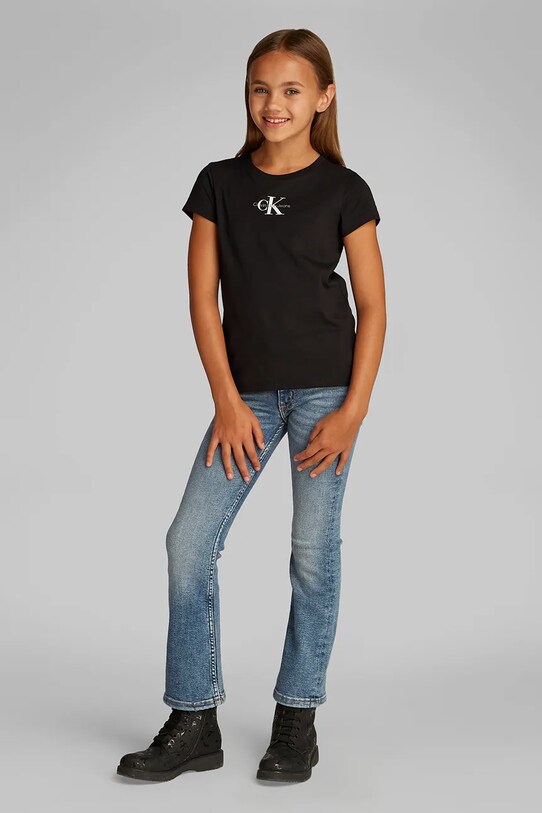 Дівчинка Дитяча бавовняна футболка Calvin Klein Jeans 2-pack IG0IG02860.104.116.PPYA чорний