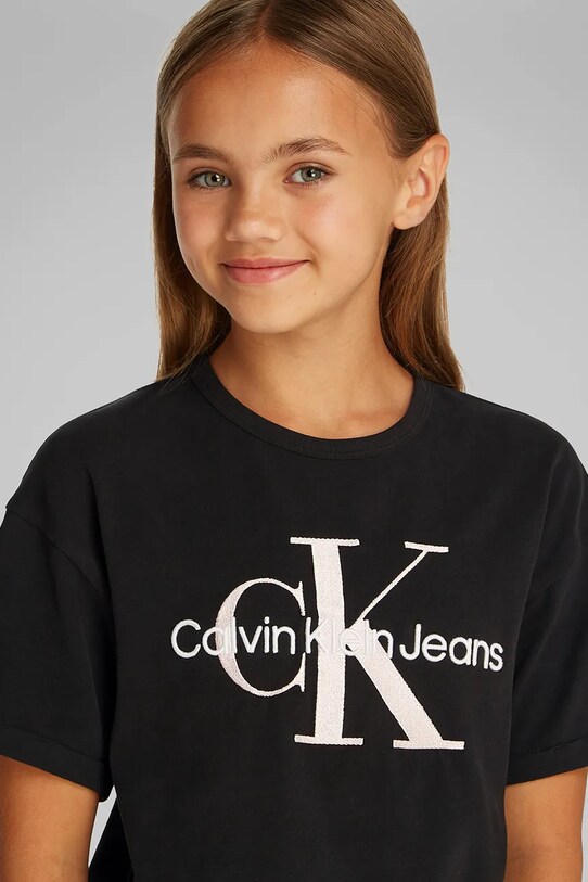 Детская хлопковая футболка Calvin Klein Jeans IG0IG02861.104.116.PPYA чёрный