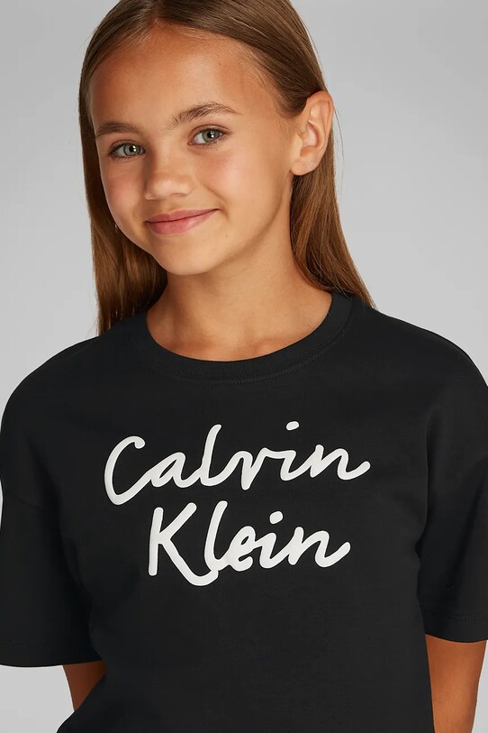 Detské bavlnené tričko Calvin Klein Jeans IG0IG02864.PPYA čierna