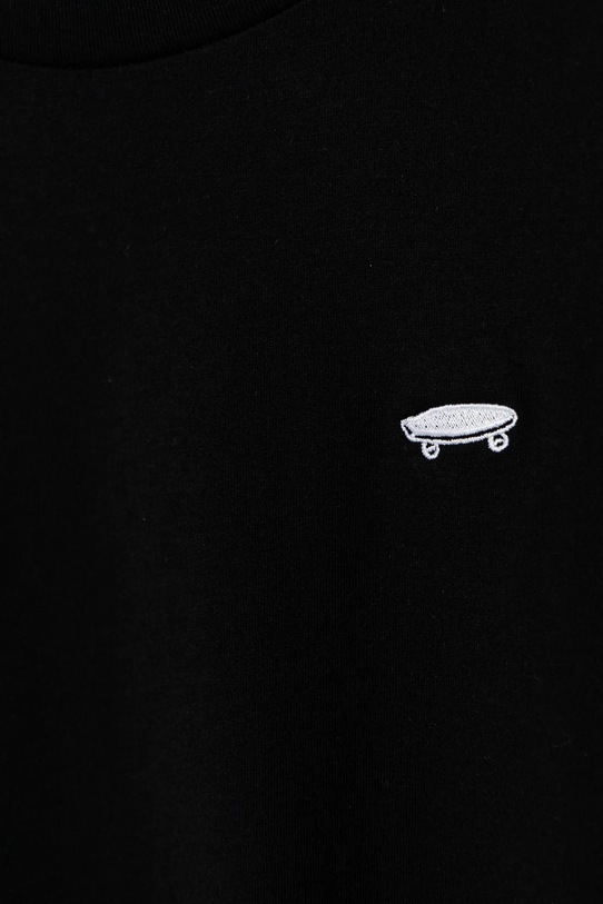 Deklice Otroška bombažna kratka majica Vans SALTON RELAX CROP VN000P5RBLK1 črna