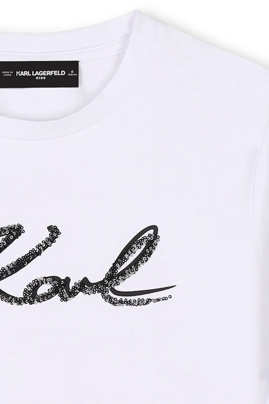 Karl Lagerfeld tricou de bumbac pentru copii alb Z30485.156.162
