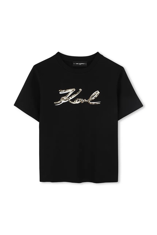 Dječja pamučna majica kratkih rukava Karl Lagerfeld print crna Z30485.156.162