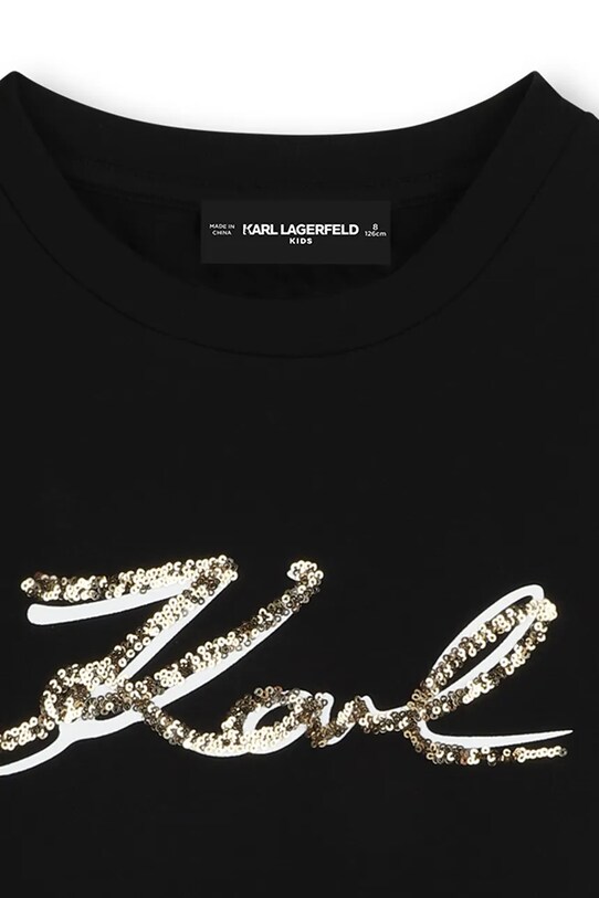 Fete Karl Lagerfeld tricou de bumbac pentru copii Z30485.156.162 negru