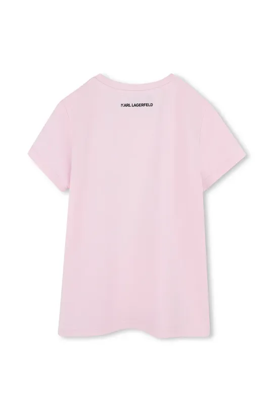 Karl Lagerfeld tricou de bumbac pentru copii Z30491.86.108 roz SS25