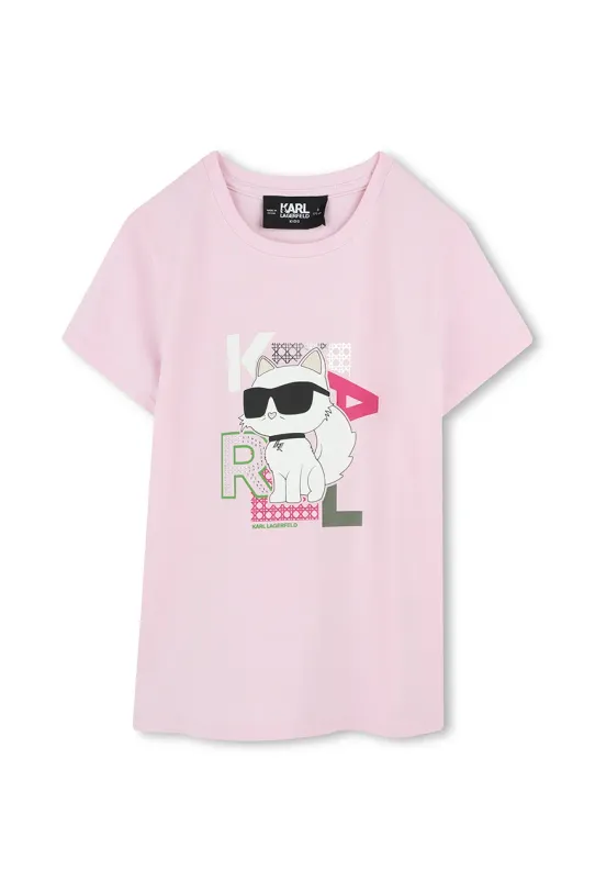 Karl Lagerfeld tricou de bumbac pentru copii print roz Z30491.156.162