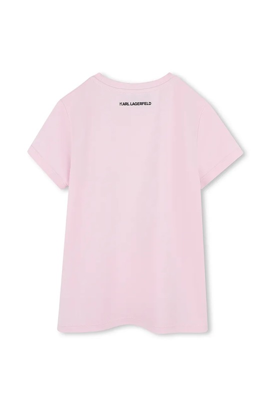 Karl Lagerfeld tricou de bumbac pentru copii Z30491.156.162 roz SS25