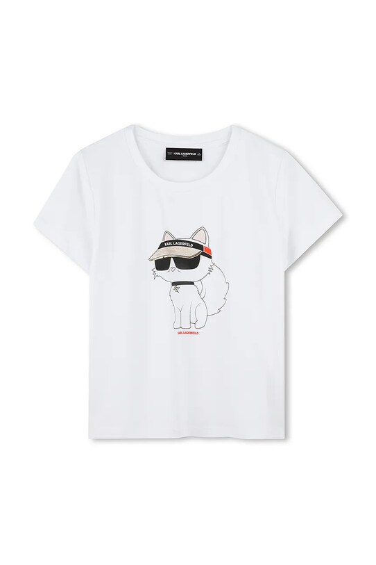 Детская хлопковая футболка Karl Lagerfeld хлопок белый Z30492.86.108