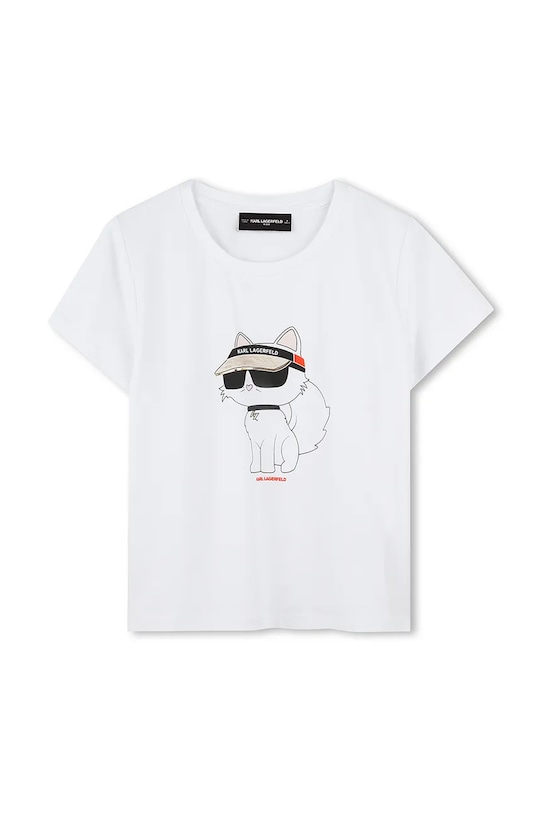 Karl Lagerfeld tricou de bumbac pentru copii print alb Z30492.86.108