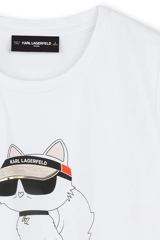 Девочка Детская хлопковая футболка Karl Lagerfeld Z30492.86.108 белый