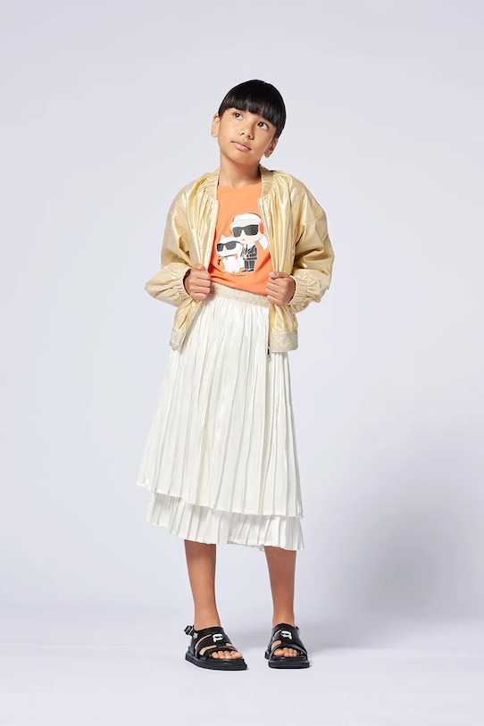 Дитяча бавовняна футболка Karl Lagerfeld помаранчевий Z30492.114.150