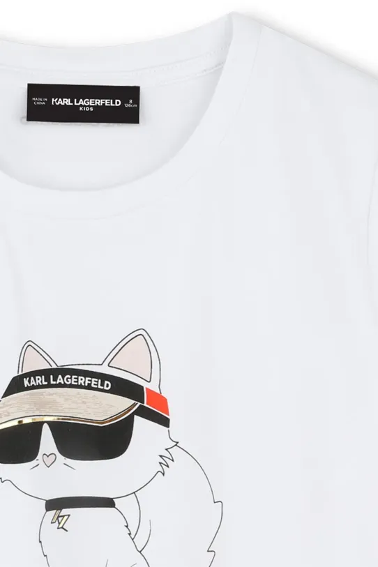 Fete Karl Lagerfeld tricou de bumbac pentru copii Z30492.156.162 alb