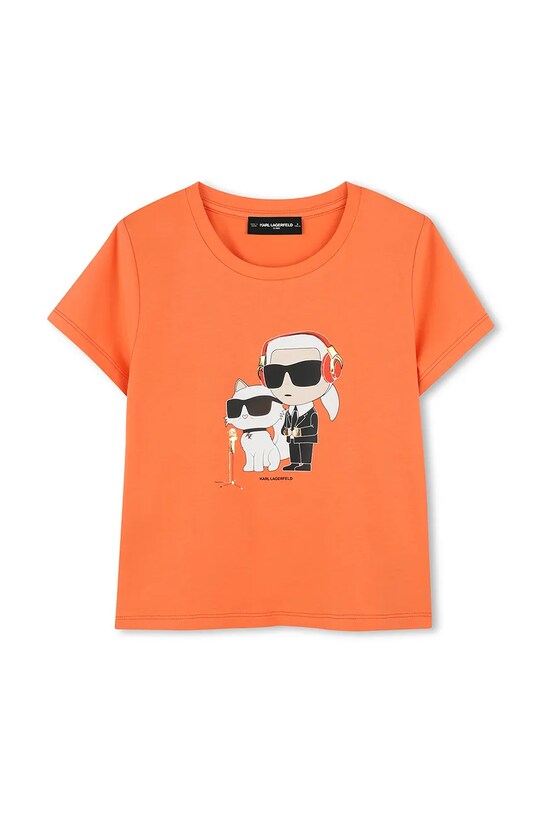 Karl Lagerfeld tricou de bumbac pentru copii print portocaliu Z30492.156.162