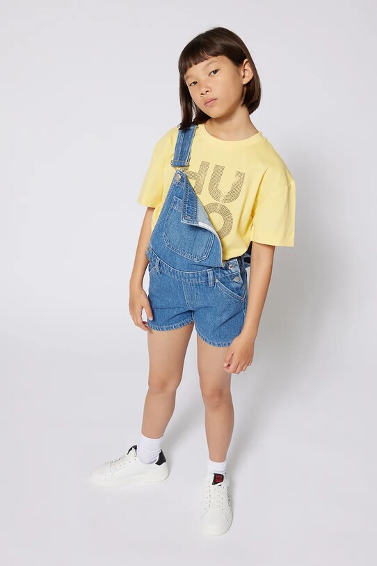 HUGO tricou de bumbac pentru copii imprimeu galben G00391.162.174