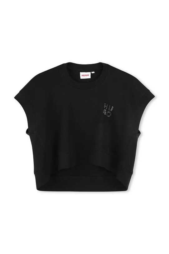 Otroška bombažna kratka majica HUGO G00398.114.150 črna SS25