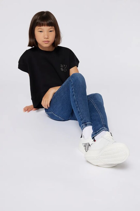 HUGO tricou de bumbac pentru copii negru G00398.162.174