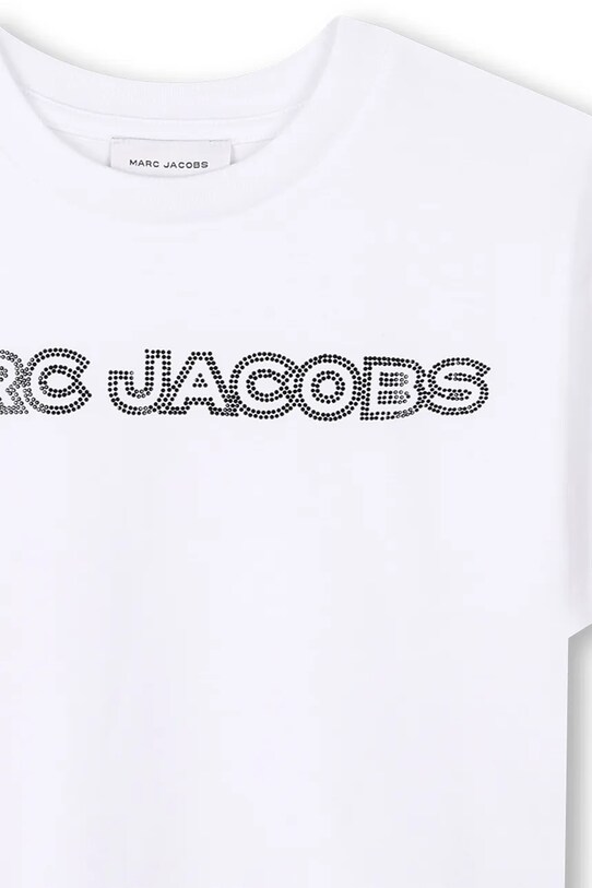 Deklice Otroška bombažna kratka majica Marc Jacobs W60461.156 bela