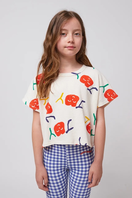 Bobo Choses t-shirt dziecięcy Smiling wzorzyste biały 125AC021
