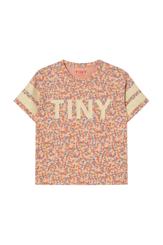 Otroška bombažna kratka majica Tinycottons GARDEN TEE SS25.018 oranžna SS25