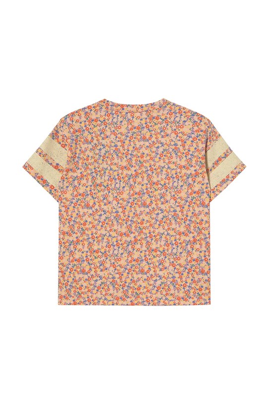 Deklice Otroška bombažna kratka majica Tinycottons GARDEN TEE SS25.018 oranžna