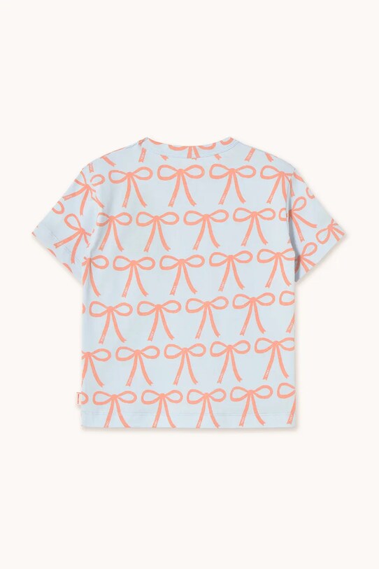 Dětské bavlněné tričko Tinycottons BOWS TEE pastel blue SS25.026 modrá SS25