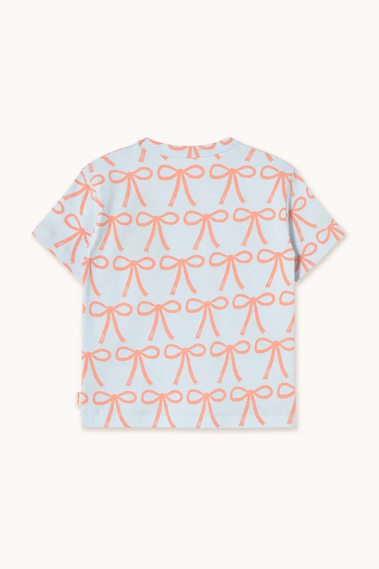 Tinycottons tricou de bumbac pentru copii BOWS TEE pastel blue SS25.026 albastru SS25