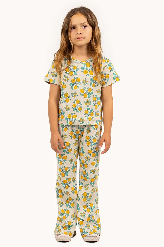 Otroška kratka majica Tinycottons FLOWERS TEE bež SS25.042