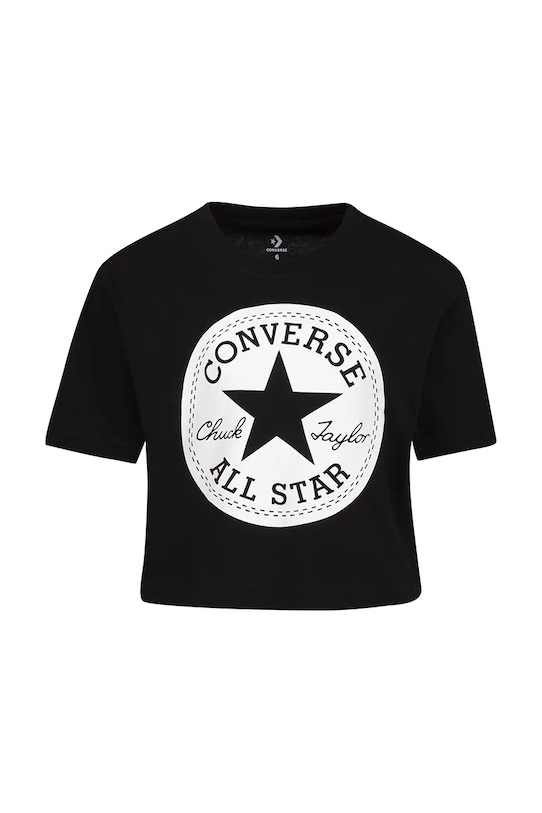 Converse t-shirt bawełniany dziecięcy okrągły czarny 369787