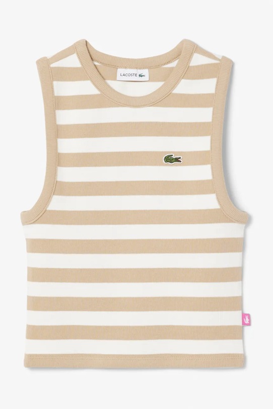 Lacoste top dziecięcy wzorzyste beżowy TJ8759