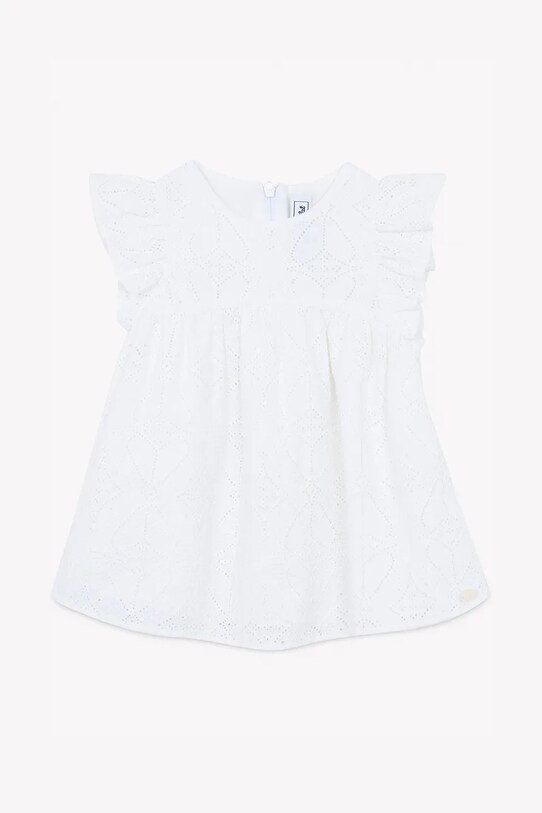 Tartine et Chocolat rochie din bumbac pentru bebeluși CA30081.71.74 alb SS25