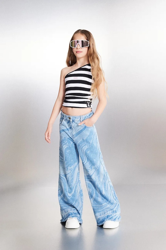 Dětský top Patrizia Pepe FE50 V výstřih černá 7M0875