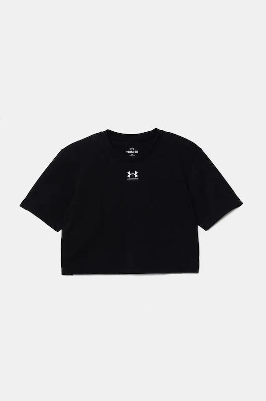 Under Armour tricou copii Rival SS crop top negru 1389755