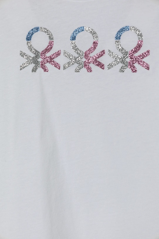 Dziewczynka United Colors of Benetton t-shirt bawełniany dziecięcy 3I1XC10MZ.G.Seasonal biały