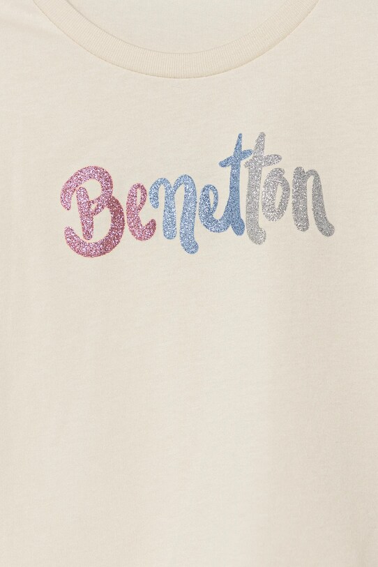 DÍVKA Dětské bavlněné tričko United Colors of Benetton 3I1XC10MZ.G.Seasonal béžová